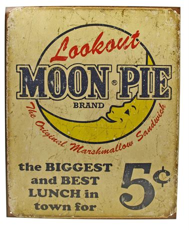 Vintage Style Moon Pie Metal Sign