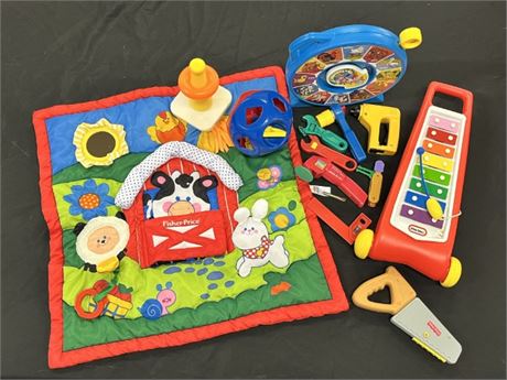 Assorted Fisher Price , Little Tykes Toys, and Kids Building Blocks