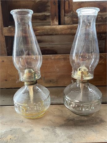 Two Old Oil Lamps