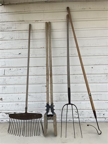 Selection of Yard, Garden, Farm Tools