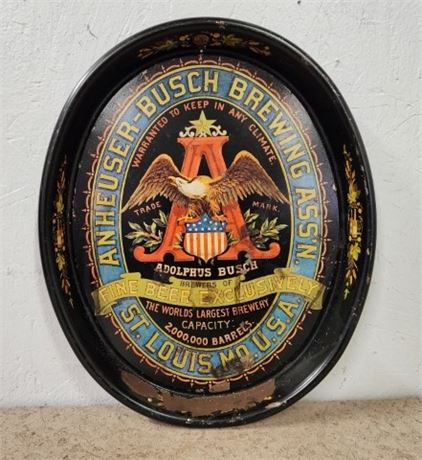 Vintage Anheuser-Busch Brewing Wall Hanger Serving Tray