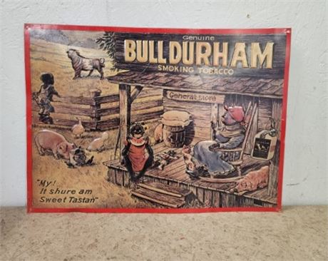 Vintage Bull Durham Metal Sign - 11x16