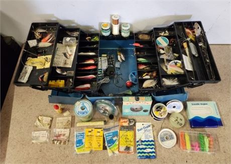 Large Tackle Box with Lots Of Tackle...Some Vintage