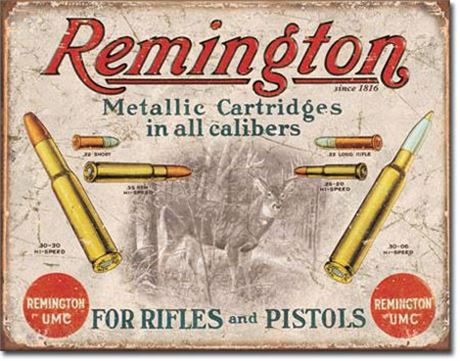 Vintage Style Remington for Rifles and Pistols Metal Sign