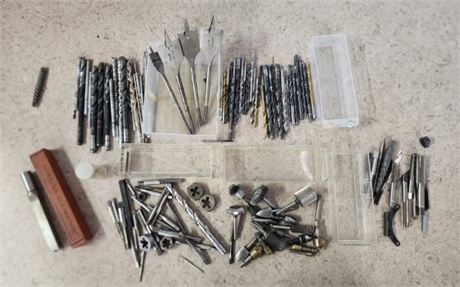 Assorted Drill Bits/Reamers/Mortice Chisel/Taps/Dies