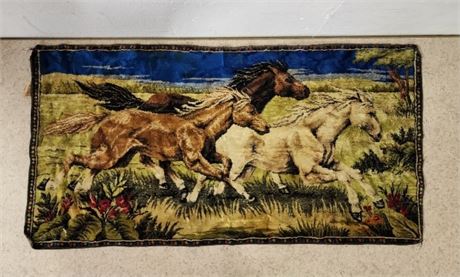 Vintage Running Horses Tapestry...38x20