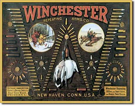 Vintage Style Winchester Bullet Board Metal Sign