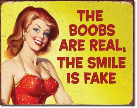 Retro Style -The Smile is Fake Metal Sign