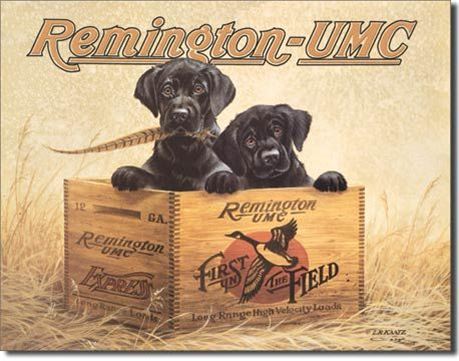 Vintage Style Remington Puppy Metal Sign