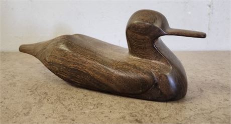 Hand-Carved Ironwood Duck Sculpture