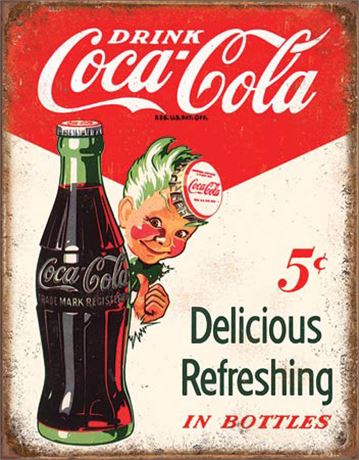 Vintage Style Coca-Cola Vintage Boy Metal Sign