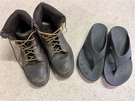 Vintage Doc Martens-Sz 13 & Oofos Sandals Sz 12