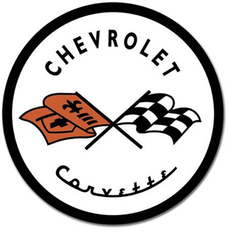 Vintage Style Corvette '53 Logo Round Metal Sign