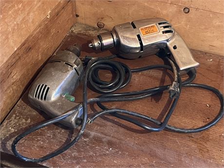 Two Old Plug in Electric Drills