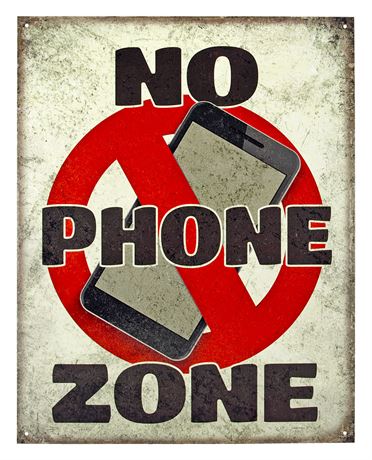 No Phone Zone - Metal Sign