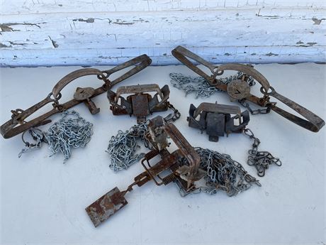 Lot of Old Animal Traps