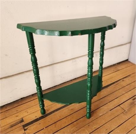 Vintage Wood Scalloped Top Accent Table...21x10x22