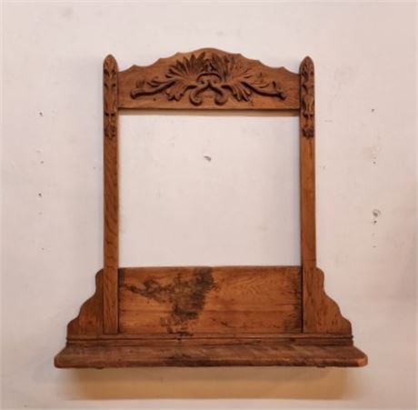 Antique Carved Wood Hanging Mantle...42x45x8