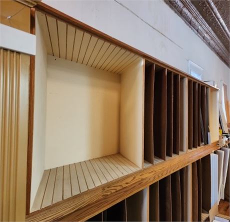 2-Large Matting Material Shelf Cases with Masonite Dividers...8'x47"x27"