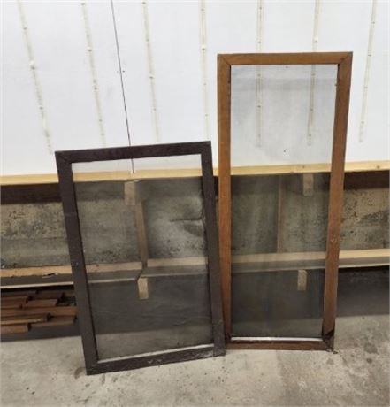 Wood Framed Screen Pair...22x36-18x47