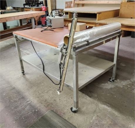 Working REDDI-WRAPPER Stainless Shrinkwrap Table with All Wrapping Components