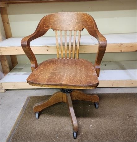 Antique Wood Office Chair