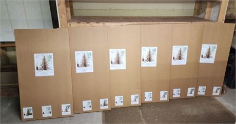 6-New In Box Cardboard Christmas Trees...42x39