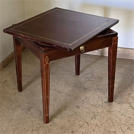 Vintage Accent Table w/ Turntable Top - 22x22