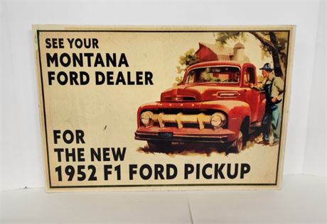 Local Artist's 1952 Ford Truck Reproduction Sign...19x12