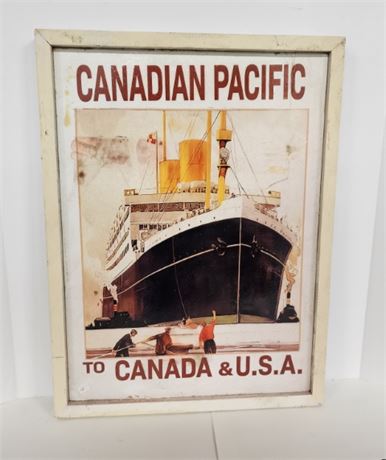 Local Artist's Canadian Pacific Framed Reproduction Sign...17x23
