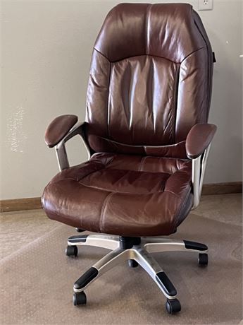 Executive Office Rolling Office Chair w/ Plastic Floor Cover for easy Rolling