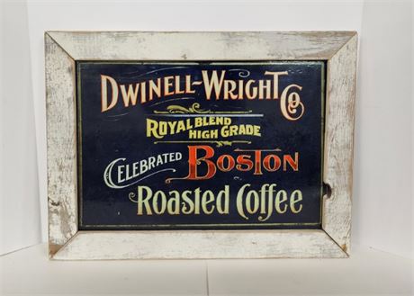 Local Artist's Coffee Label Framed Reproduction Sign...22x16