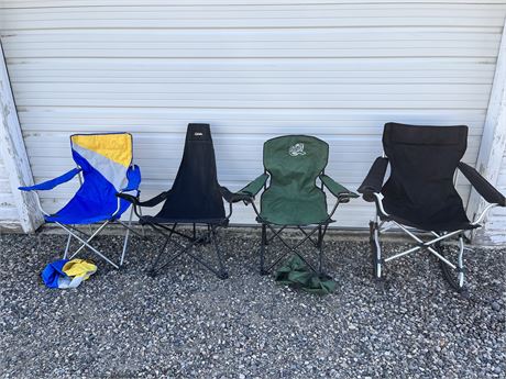 Four Canvas Folding Chairs