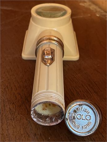 Vintage "Rolo" Plastic Flashlight Magnifying Glass
