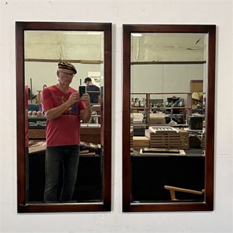 Framed Beveled Mirror Pair...20x40