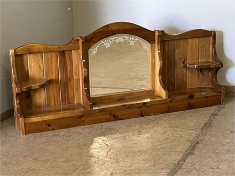 Retro Mirrored Wood Head Board...75x10x32