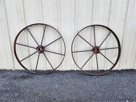 Vintage Iron Implement Wheel Pair...26"dia