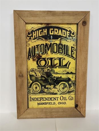 Local Artist's Independent Oil Barnwood Framed Reproduction Sign...13x20