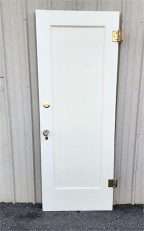 Vintage Wood Door with Glass Knobs...30x79