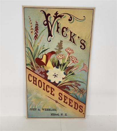 Local Artist's Vick's Seeds Reproduction Sign...11x18