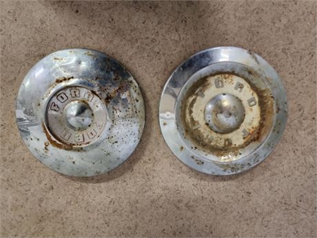 Vintage FORD Hubcap Pair