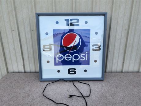 Collectible Pepsi Clock...Works...30x30