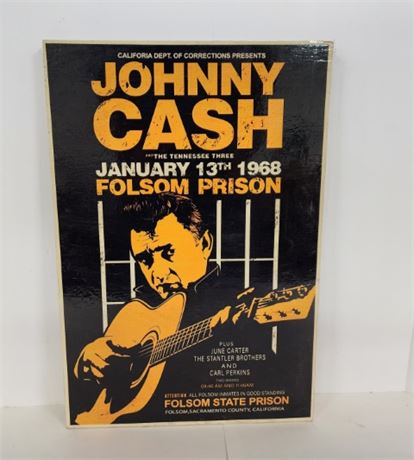 Local Artist's Johnny Cash Concert Reproduction Sign...13x19