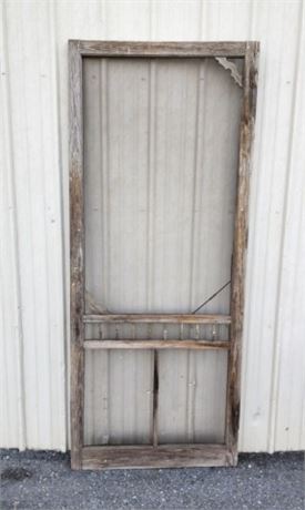 Vintage Wood Framed Screen Door...34x82