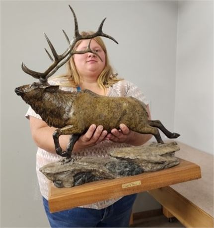 Awesome Willis E Johnson Bull Elk Bronze Signed & Numbered - #5/30