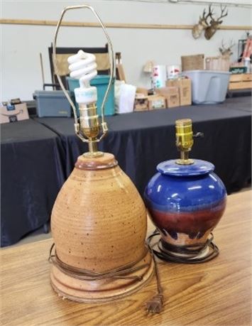 Pottery Table Lamp Pair