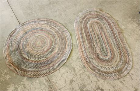 3'x5' & 48" Diameter Wool Rug Pair