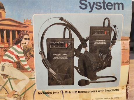 Like New - Realistic FM Tranciever Pair w/ Headsets