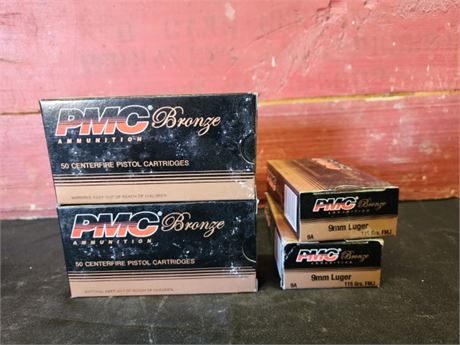 Factory PMC Bronze 9mm Luger Ammo...200rds