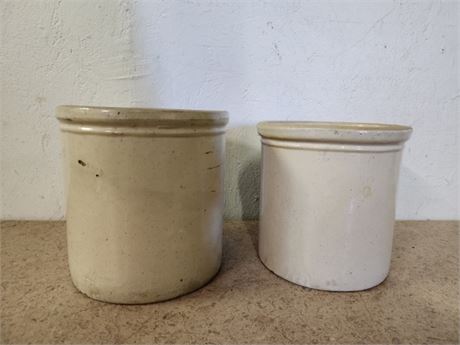 Crock Cannister Pair